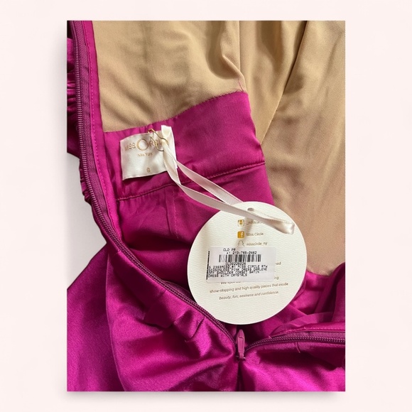 Miss Circle Fuchsia Darlene Crystal Corset Satin Cocktail Formal Dress NWT Sz S - Picture 10 of 11